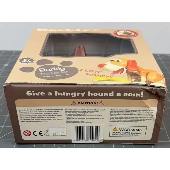 Barkly The Banker Hound Dog Mechanical Coin Bank New In Box  6+ Ages - Picture 5 of 7